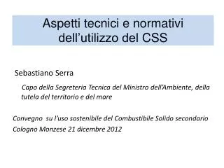 aspetti tecnici e normativi dell utilizzo del css