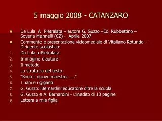 5 maggio 2008 catanzaro