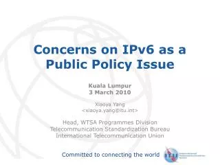 Concerns on IPv6 as a Public Policy Issue