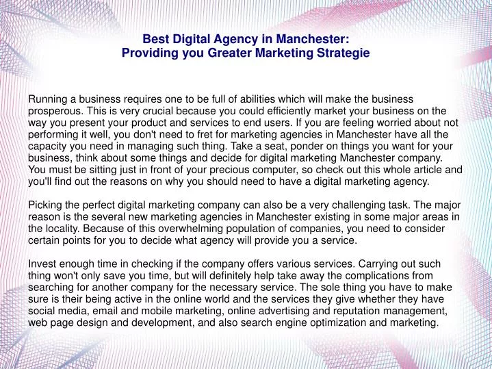 best digital agency in manchester providing you greater marketing strategie