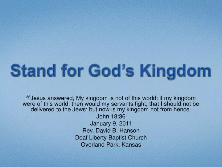 stand for god s kingdom