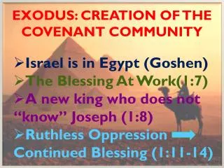 Exodus: Creation of the covenant community