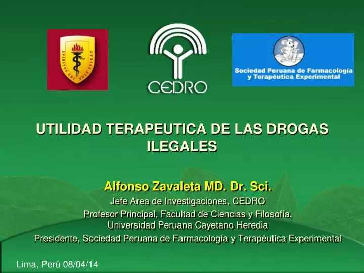 utilidad terapeutica de las drogas ilegales