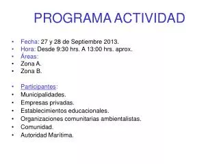 programa actividad