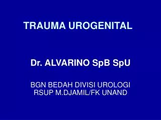 trauma urogenital