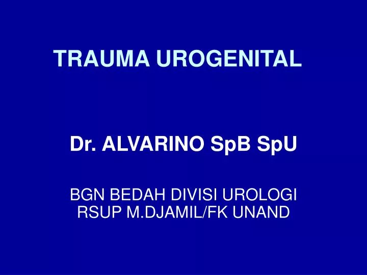 trauma urogenital