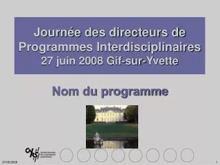 nom du programme