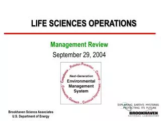 LIFE SCIENCES OPERATIONS