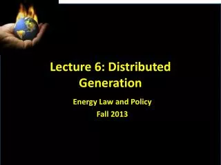 Lecture 6: Distributed Generation