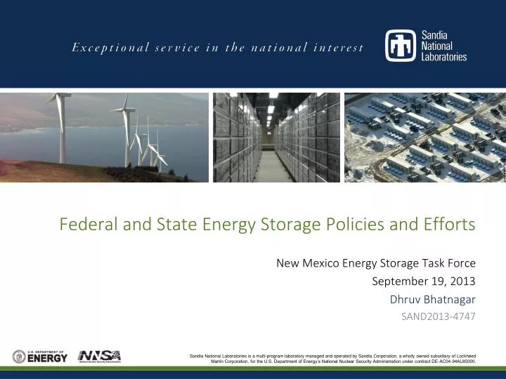 federal and state energy storage policies and efforts