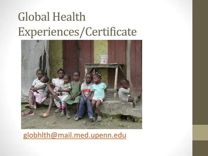 global health experiences certificate