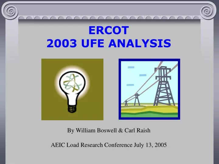 ercot 2003 ufe analysis