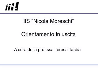 iis nicola moreschi orientamento in uscita