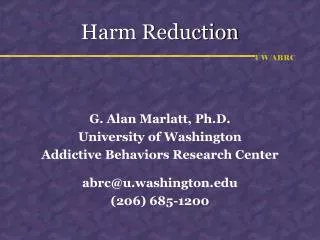 Harm Reduction
