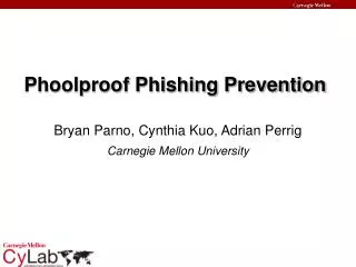 phoolproof phishing prevention