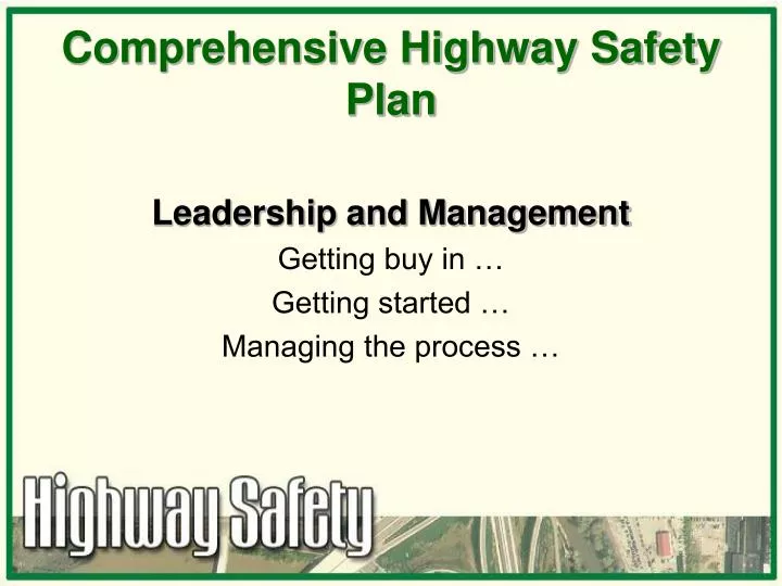 comprehensive highway safety plan