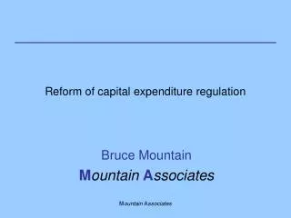 Reform of capital expenditure regulation