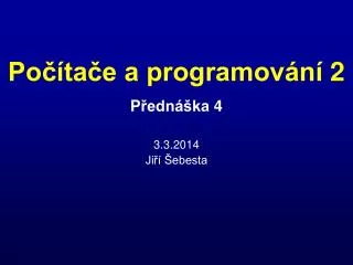 po ta e a programov n 2