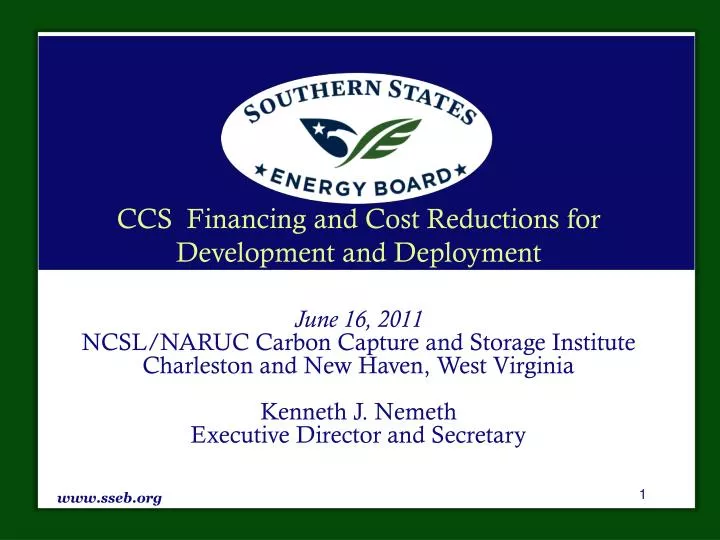 ccs financing and cost reductions for development and deployment