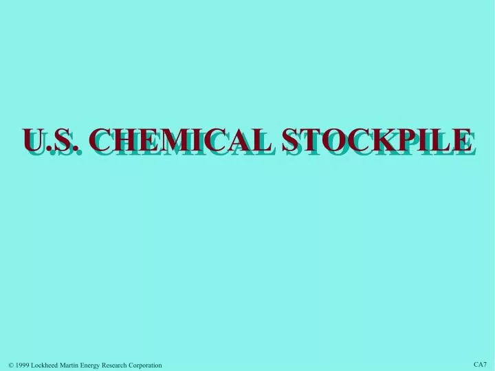 u s chemical stockpile