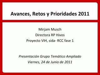 avances retos y prioridades 2011