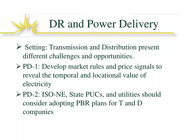 dr and power delivery
