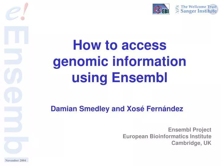 how to access genomic information using ensembl