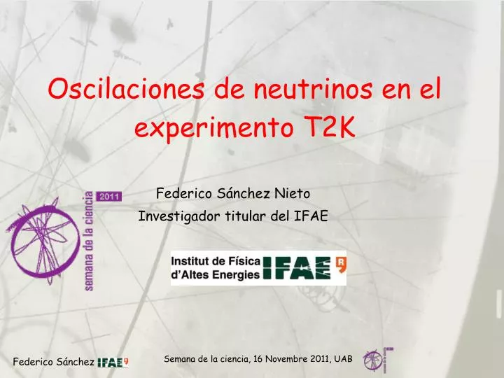 oscilaciones de neutrinos en el experimento t2k