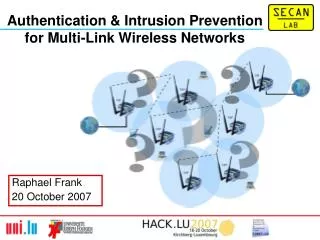Authentication &amp; Intrusion Prevention for Multi-Link Wireless Networks