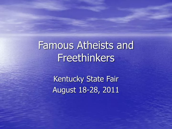 famous atheists and freethinkers