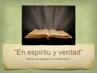 en esp ritu y verdad