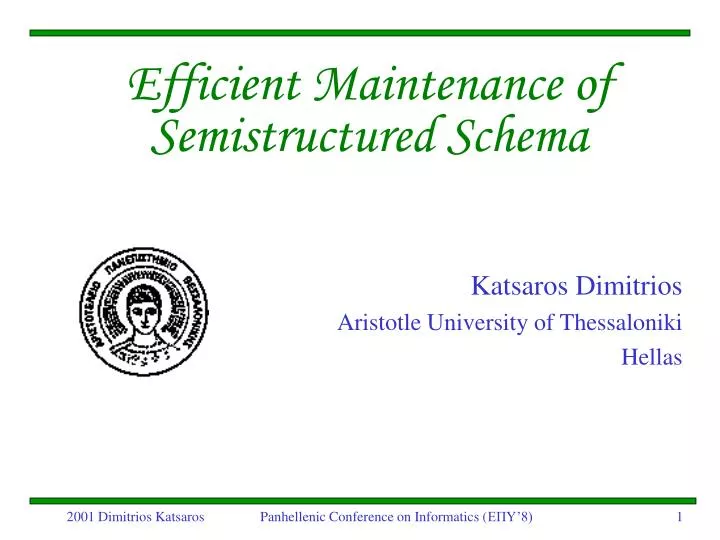 efficient maintenance of semistructured schema