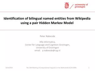 Identification of bilingual named entities from Wikipedia using a pair Hidden Markov Model