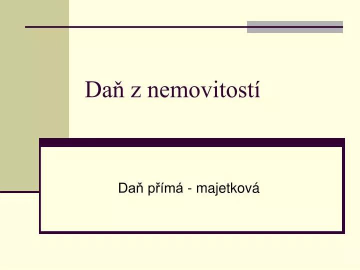 da z nemovitost