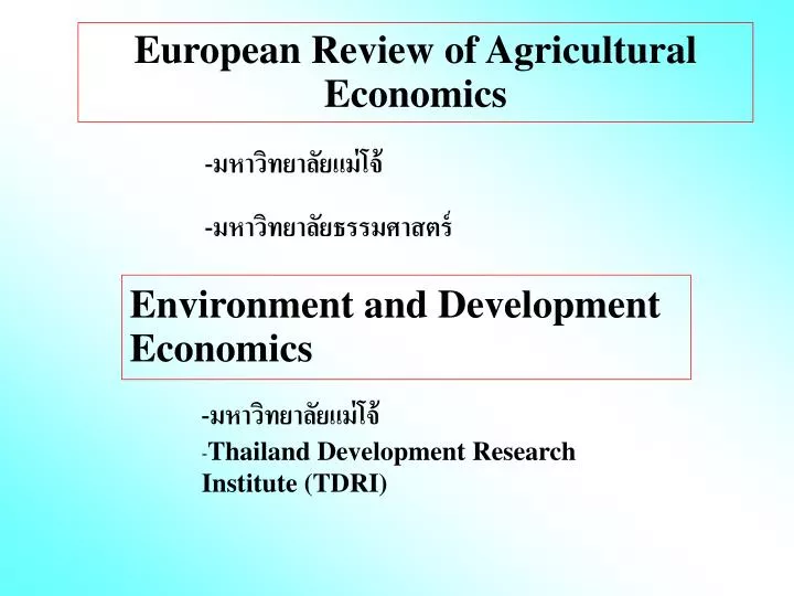 european review of agricultural economics