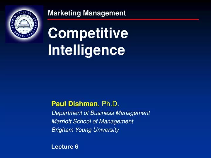 marketing management competitive intelligence