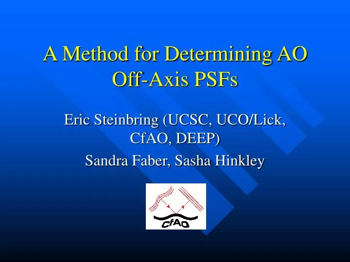 a method for determining ao off axis psfs
