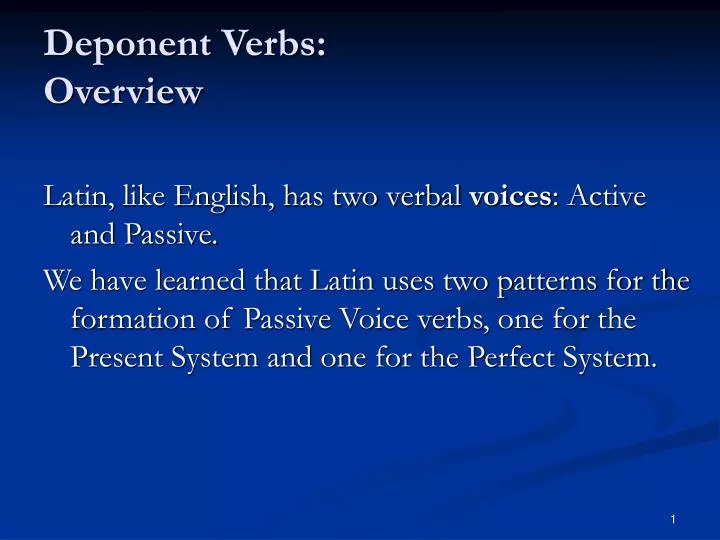 deponent verbs overview