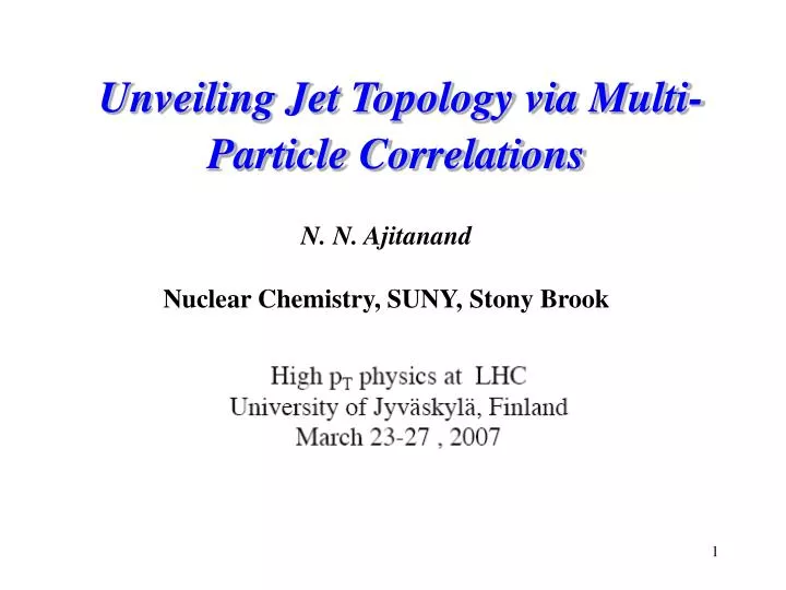unveiling jet topology via multi particle correlations