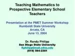 Enhancing Mathematics Education for Prospective Elementary Teachers - slide 1