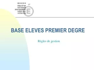 base eleves premier degre