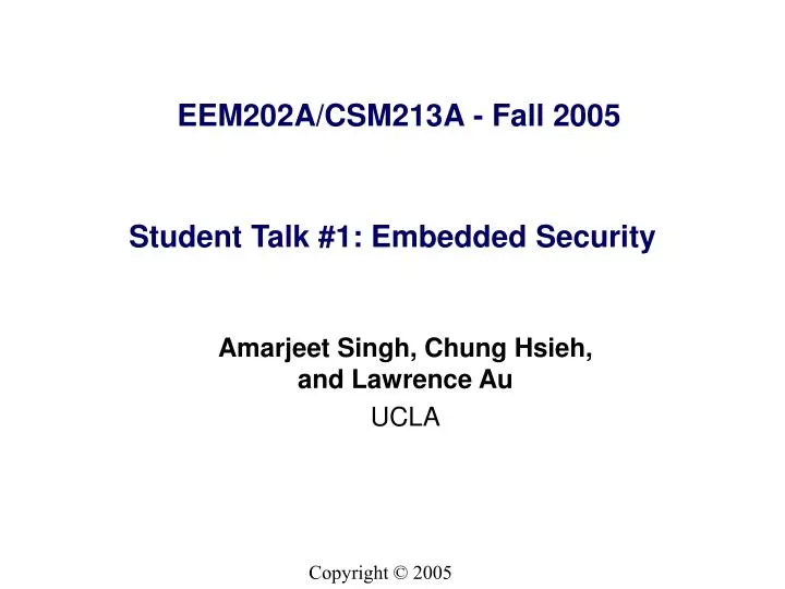 student talk 1 embedded security