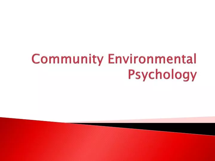 community environmental psychology