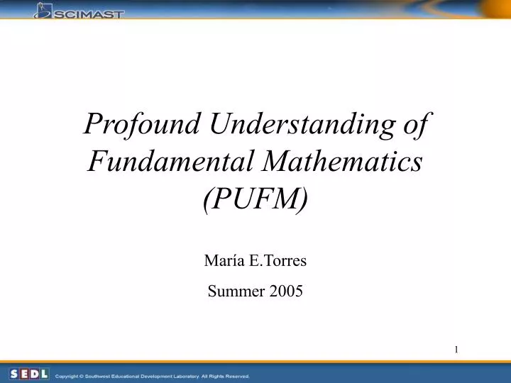 profound understanding of fundamental mathematics pufm