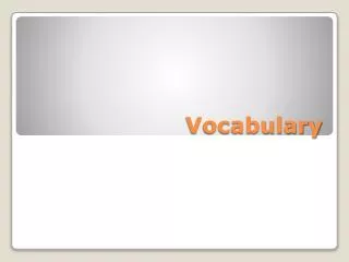 Vocabulary