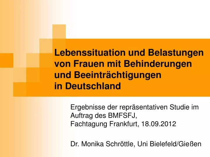 lebenssituation und belastungen von frauen mit behinderungen und beeintr chtigungen in deutschland