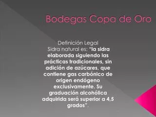 bodegas copa de oro