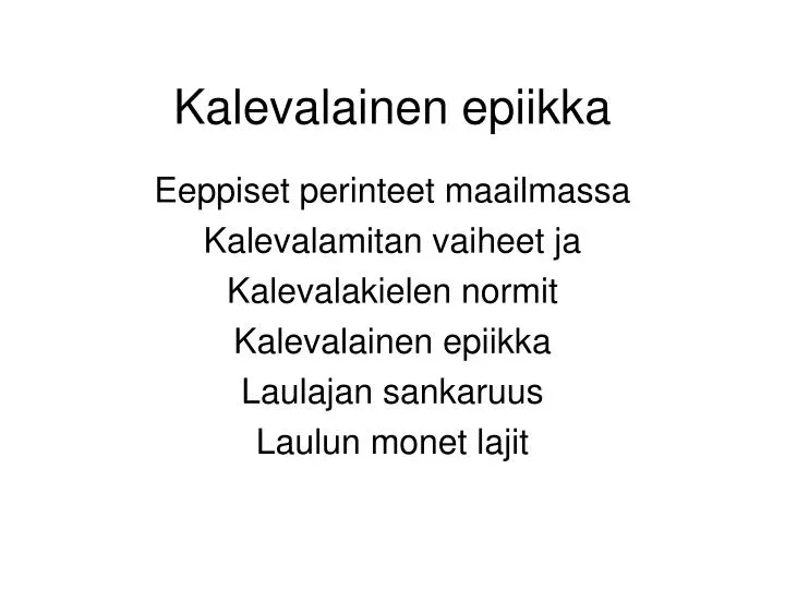 kalevalainen epiikka