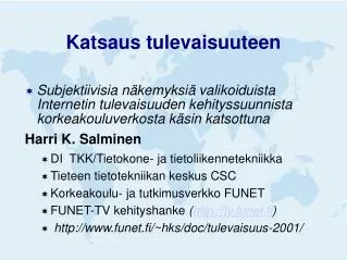 katsaus tulevaisuuteen