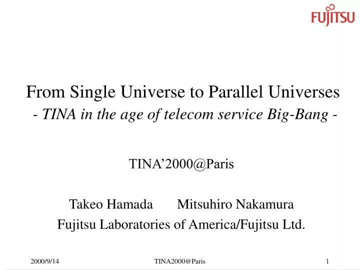 from single universe to parallel universes tina in the age of telecom service big bang